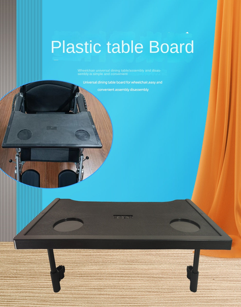 Plastic dining table wheelchair board elderly mobility aid commuting car dining table